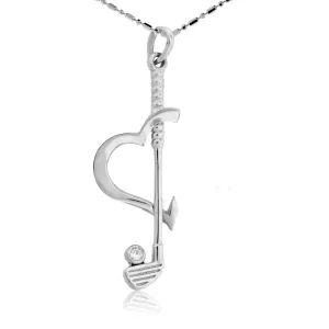 I Love Golf Diamond Pendant