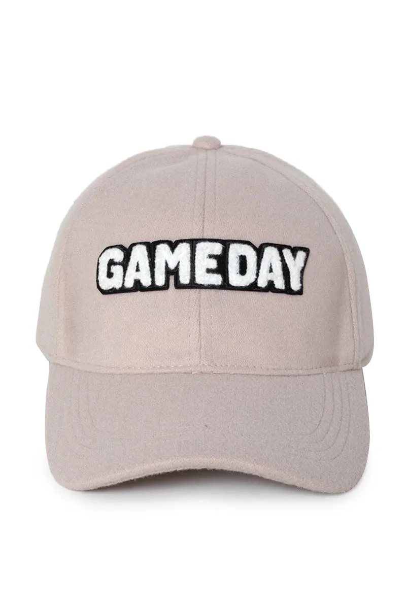 LCAP3035 - Chenille Gameday Patch Wool Touch Baseball Cap