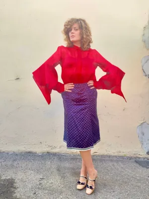 Petar Petrov Red Metallic Blouse