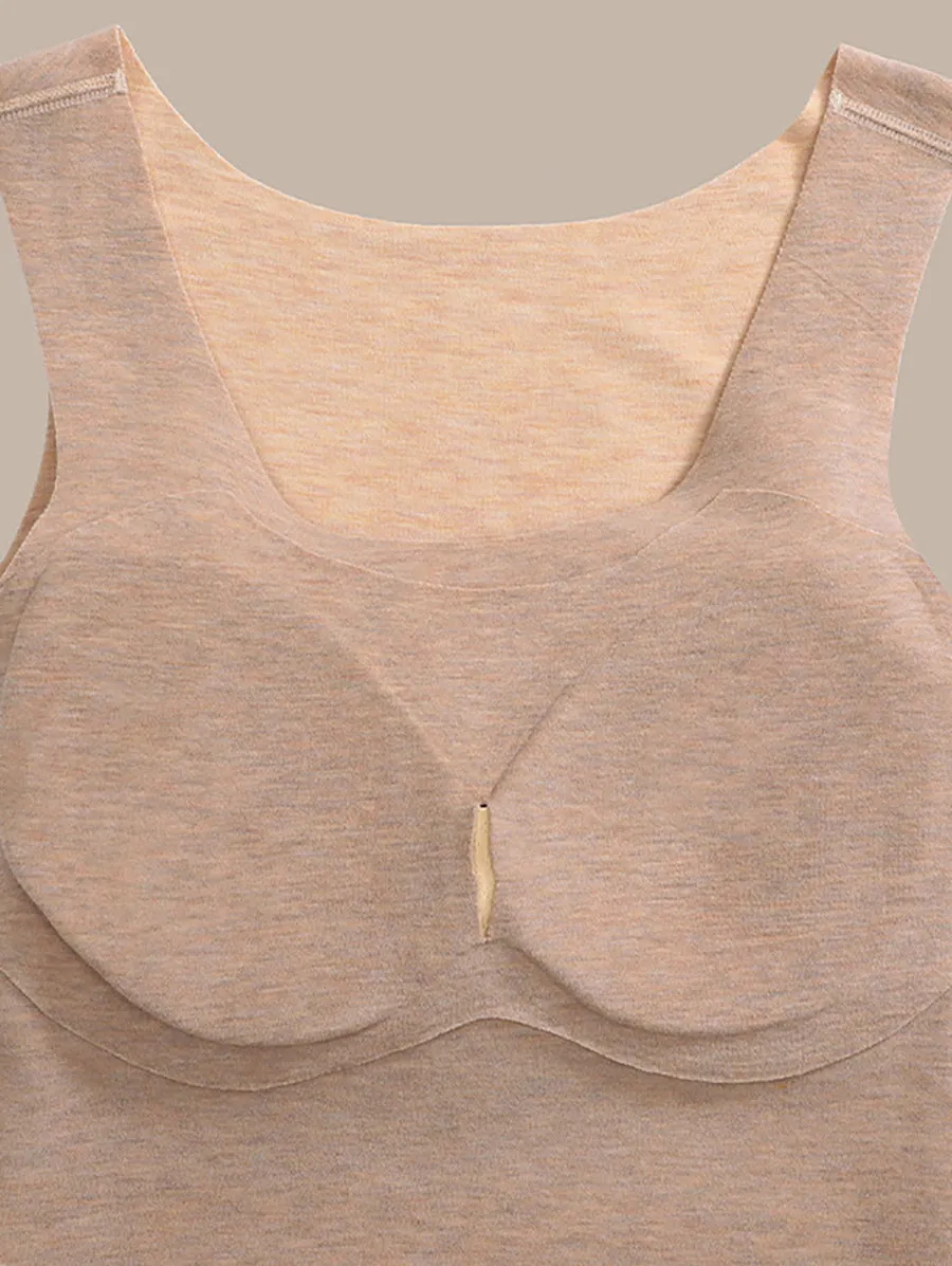 Women Winter Seamless Warm With Bra Pad Base