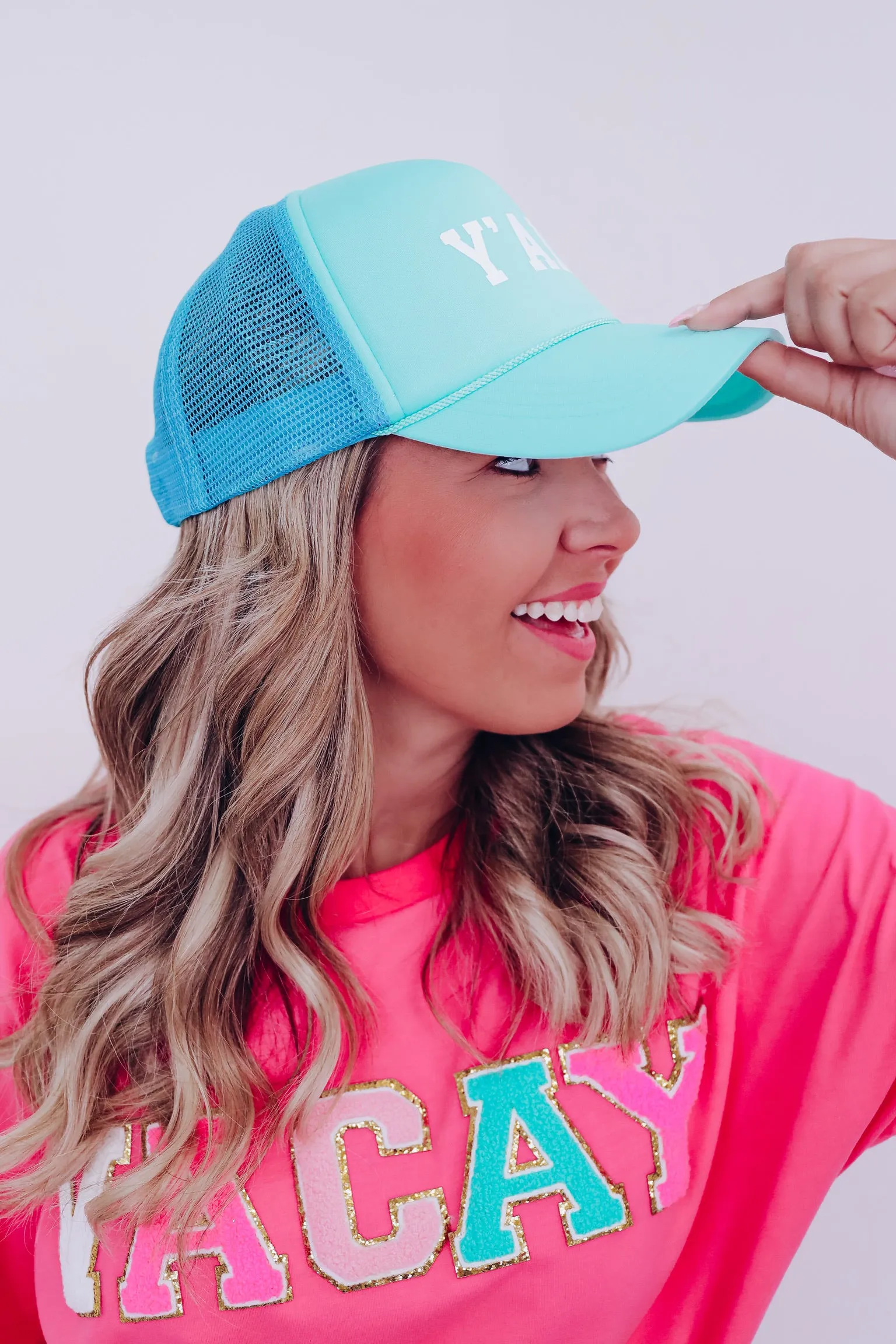 Y'ALL  Baseball Cap - Turquoise